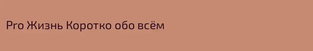 Pro Жизнь Коротко обо всём
